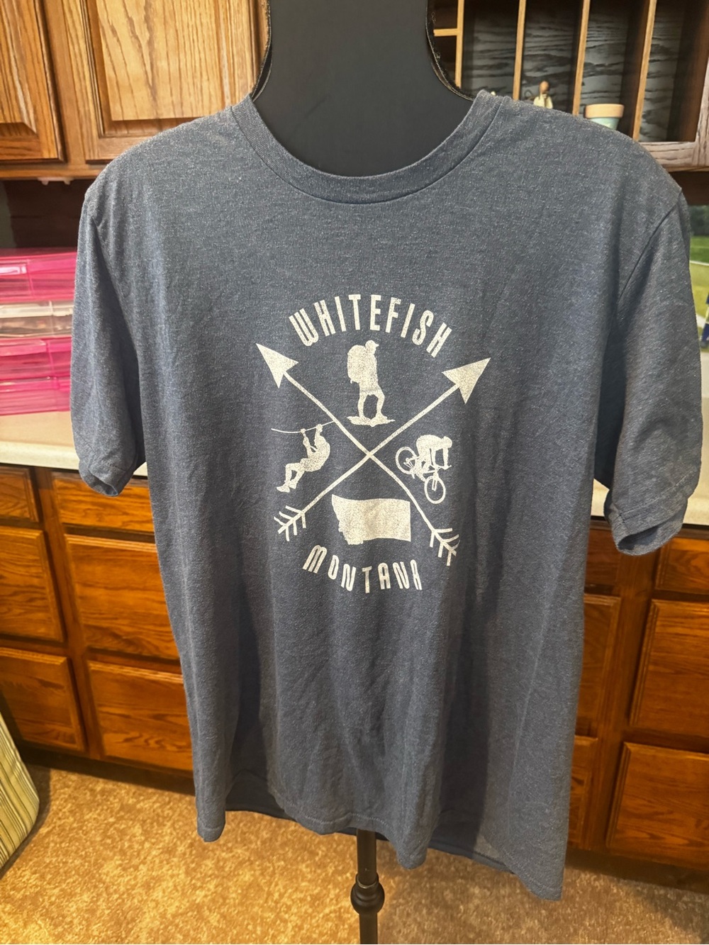 Whitefish Montana Graphic Cotton Tee - Blue